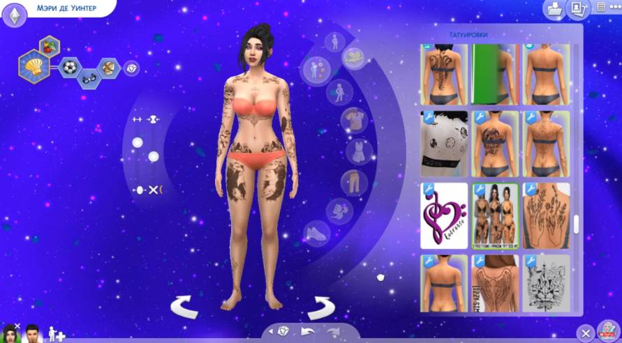 Набор татуировок для женщин и мужчин (105 вариантов) для The Sims 4 - Модыдля The Sims 4 - Моды для игр