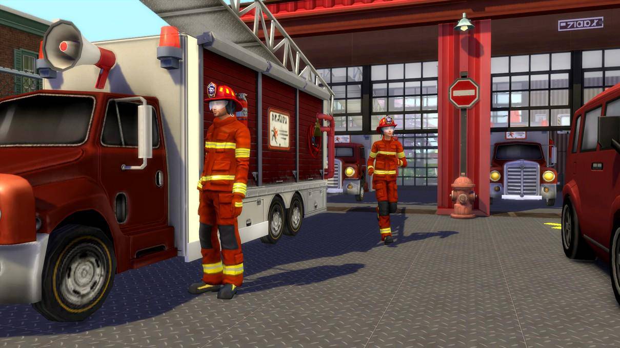 Свойство Участка Пожарная Станция / Fire Station Lot (08.08.2023) для The Sims  4 - Synthira.ru